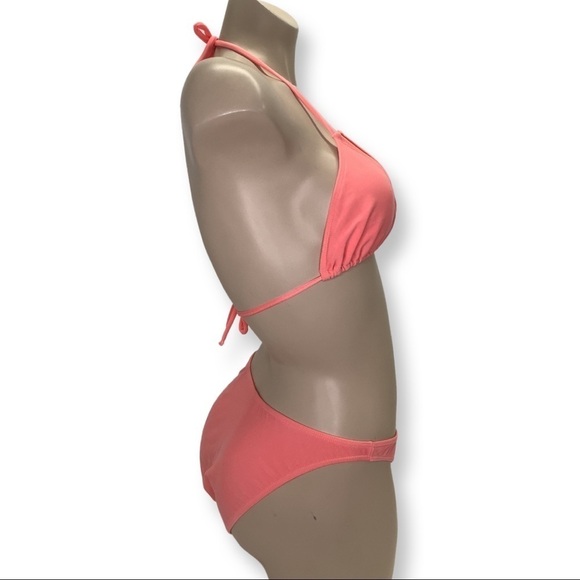 Brazilian Dalvi Size Medium Peach Full Bikini Bottom & Triangle Bikini Top. New - Picture 2 of 3